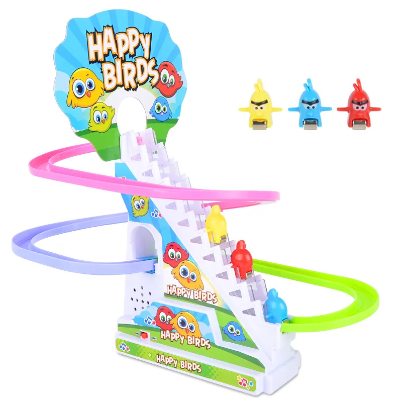 Image EFHH Electric Stair Climbing Rail Train Birds Track Model With Musical Flashing