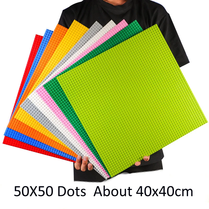 

2PCS Color Small Dots Base Plate 50X50 Points 40X40CM Base Plate For Small Building Blocks Toy For Children Compatible Legoed
