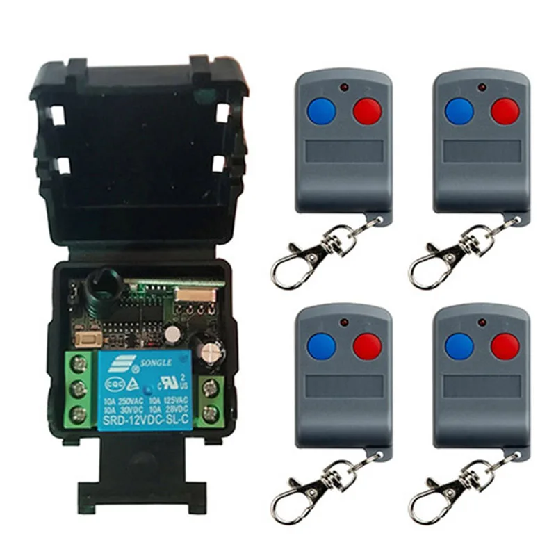 

DC 12V 24V 1CH Channels 1CH RF Wireless Remote Control Switch System,315/433 MHz Transmitter and Receiver/Garage Doors/ lamp