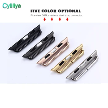 

500 pairs Watch Band Adapters Connectors for Apple Watch Wrist Strap Stainless Steel Classic Screw Metal 38mm 42mm 4 Colors