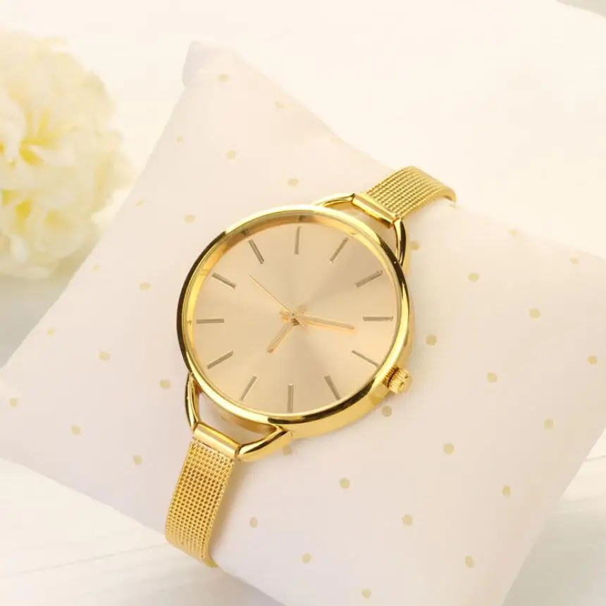 

Fashion 2018 Luxury Stainless Watches Women Quartz Bracelet Watch Ladies Dress Watches Gold Clock Relogio feminino #D