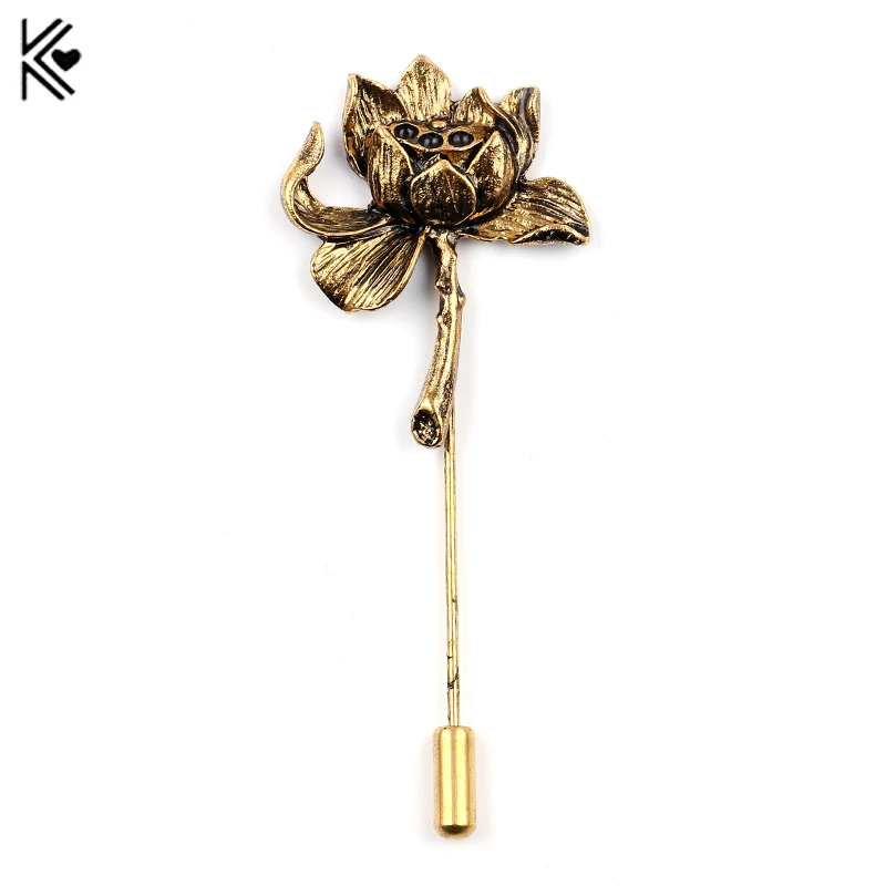 

Antique Graceful Brooches Metal Lotus Flower Brooch Collar Pins Men Women Wedding Brooch Lapel Pins Men Suit Accessories Trinket