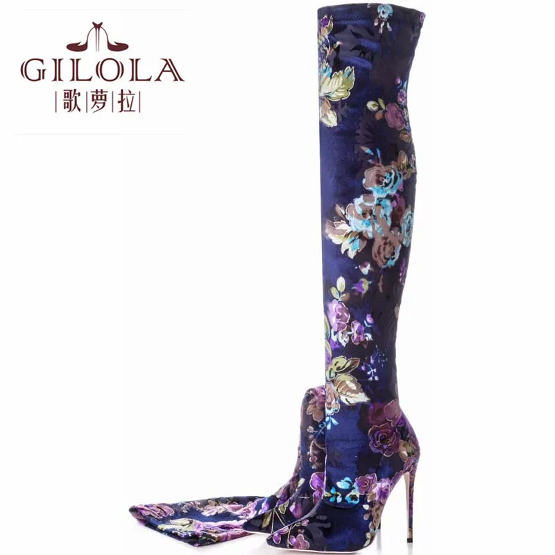 

GILOLA High Heels Over The Knee Women Boots Fashion Motorcycle Platform Thin Heels Women Shoes Woman #Y0119245Q