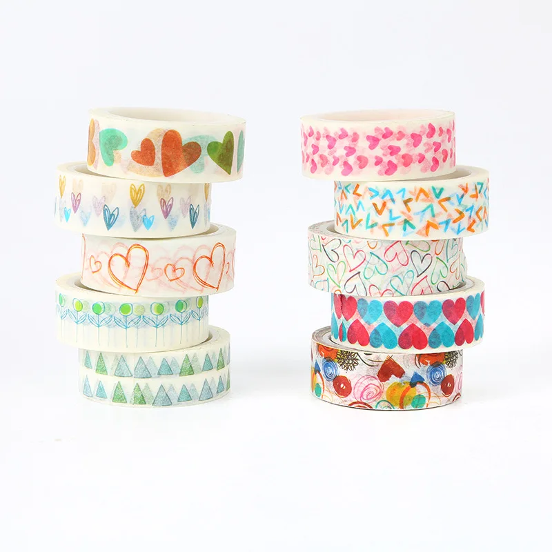 

DIY Love Heart Washi Tape Paper Decorative Adhesive Tape Masking Tapes Stickers Size 15mm*5m For Scrapbook School Office Supply