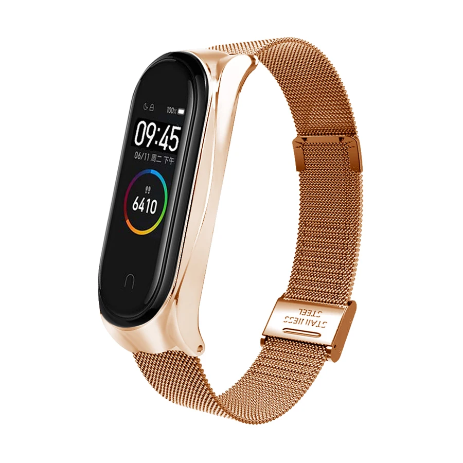 Металлический браслет из нержавеющей стали для Mi Band 4 Xiaomi 3 аксессуары