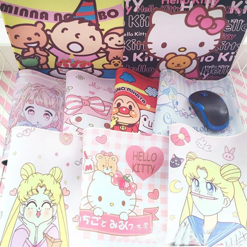 

1 Pcs Cartoon Stitch Sailor Moon Anpanman Melody Cinnamoroll Hello Kitty Cute Kawaii Mouse Pad Mat Decor Stationery Holder
