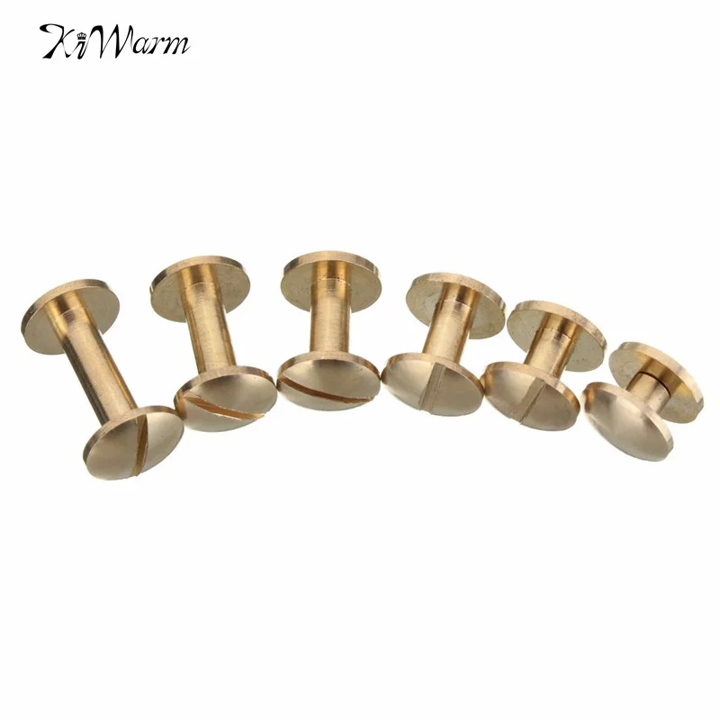 

6 10 12 15 mm Solid Brass Arc Button Stud Screw Nail Rivet Screw Back Leather Belt for Sewing Handmade DIY Accessories Material