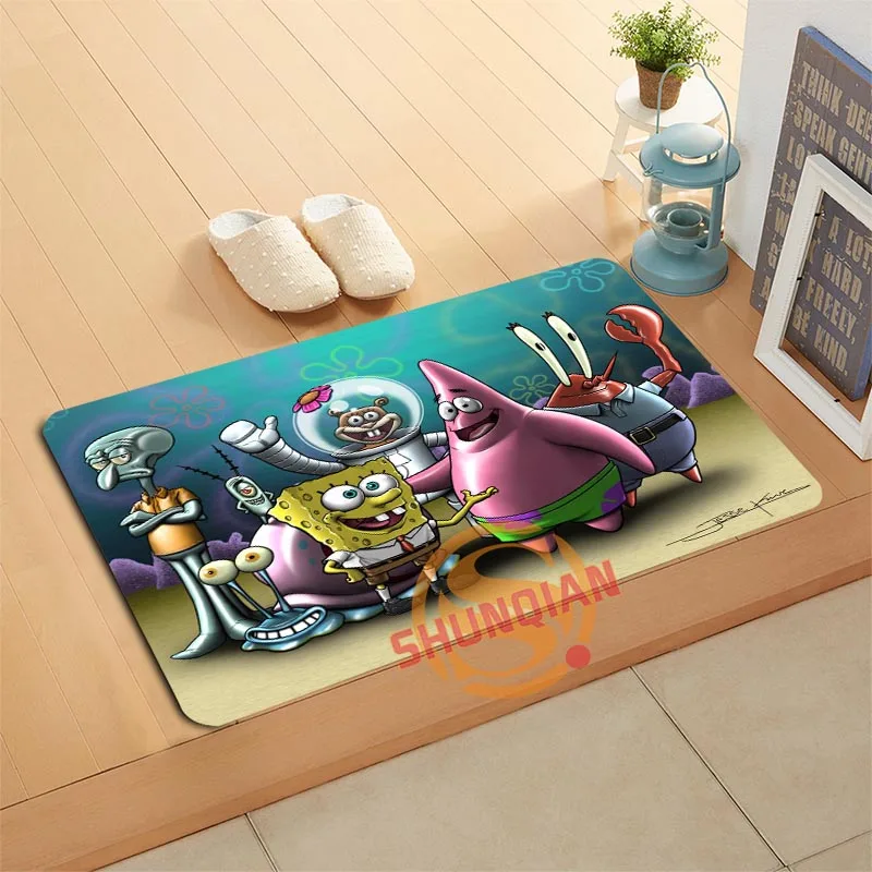 Пользовательские Губка Боб Коврик для ванной коврики для ног Pad Home Decor Ванная комната коврики дверной коврик A320#24 - Цвет: Коричневый