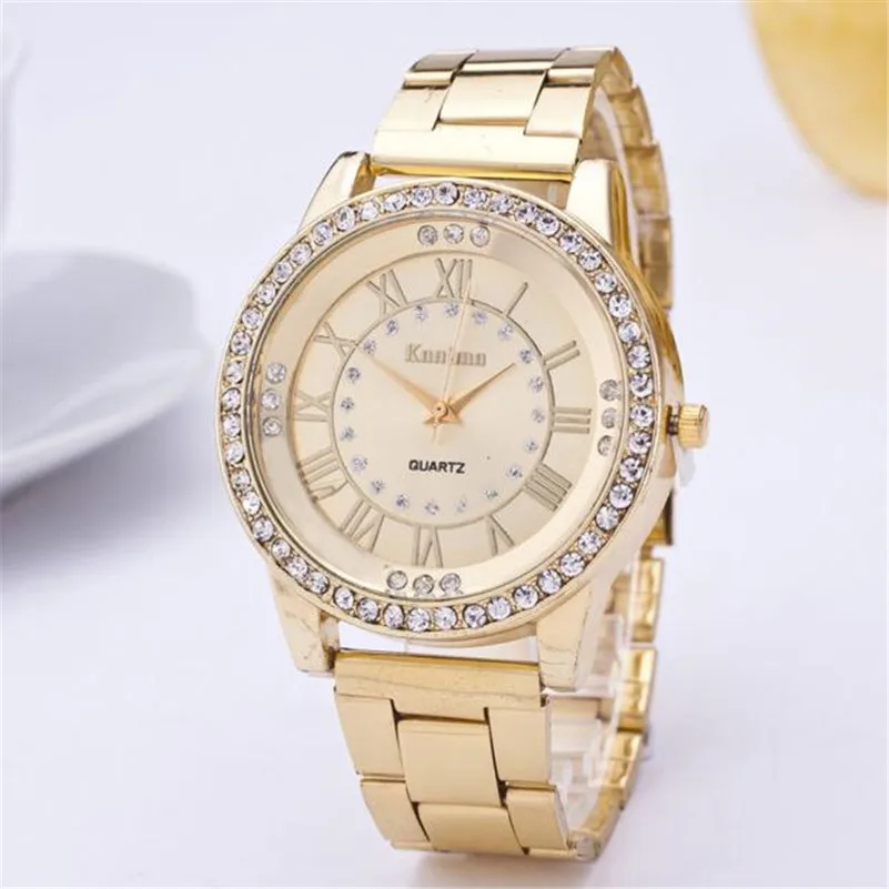 

Women's Men's Crystal Rhinestone Stainless Steel Analog Quartz Wrist Watch Men Watch Male Leather Quartz Watches Relogio #15