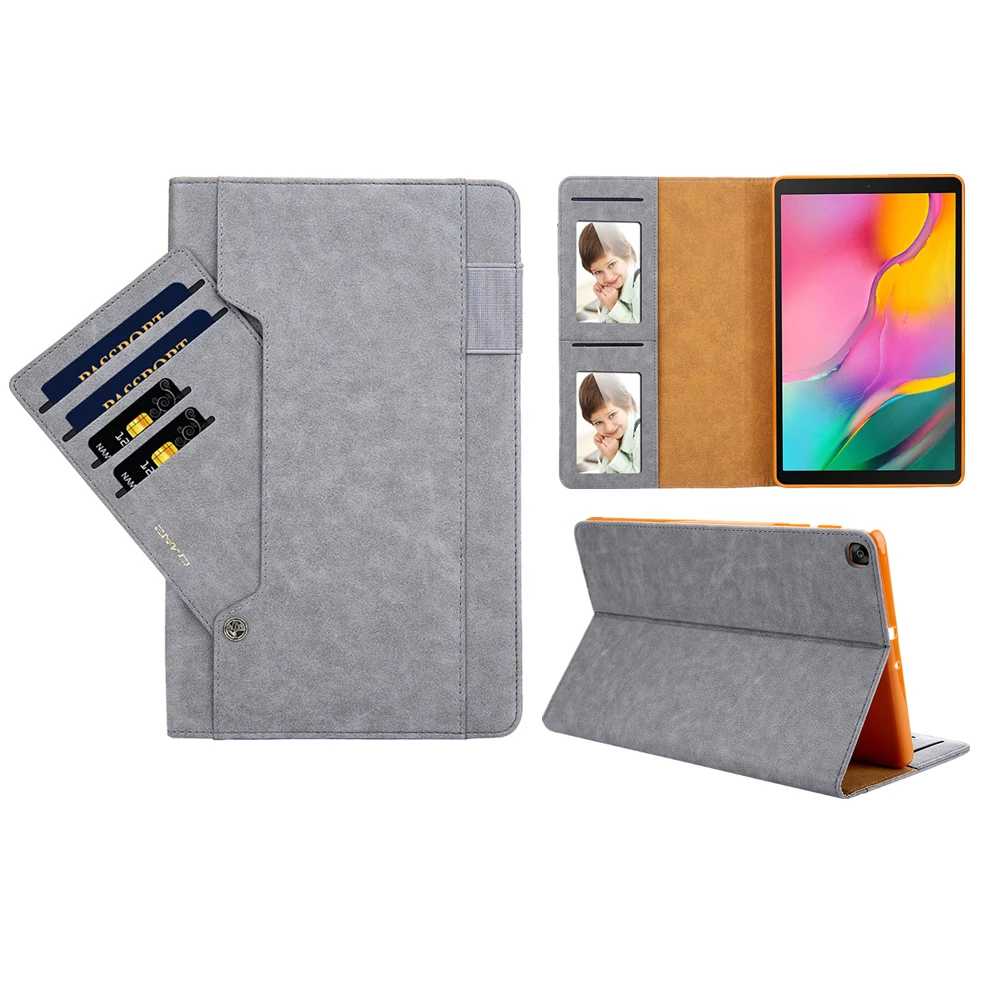 

For Samsung Galaxy Tab S5e 10.5 T720 T725 Tablet Case Retro PU Leather Flip Stand Wallet Tablet Case with Card Slots Photo Frame