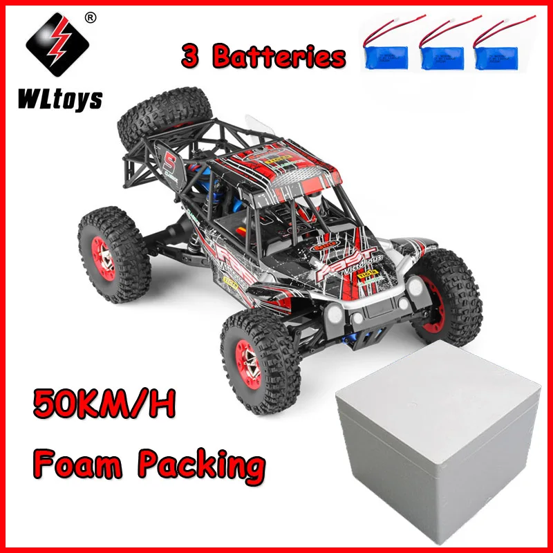 WLtoys супер мощный Радиоуправляемый автомобиль 124228-b 1:12 2,4G 4WD 50 км/ч Электрический пульт дистанционного управления скалолазание внедорожный автомобиль высокоскоростной Радиоуправляемый автомобиль игрушка - Цвет: 12428-C Foam 3battey