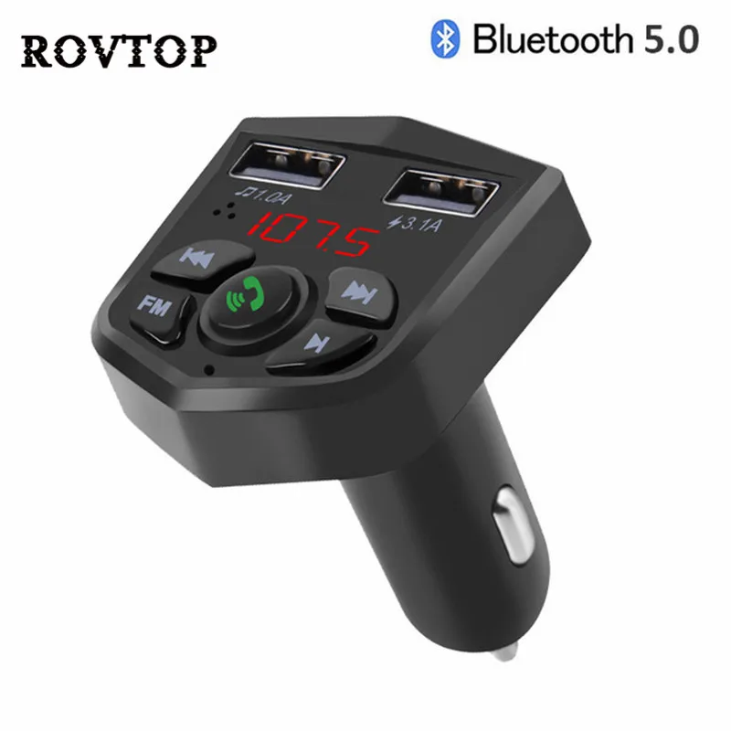 

Bluetooth 5.0 Car Handsfree Kit Wireless Car MP3 Player 3.1A Dual USB Charger For Car Bluetooth FM Transmitter LCD