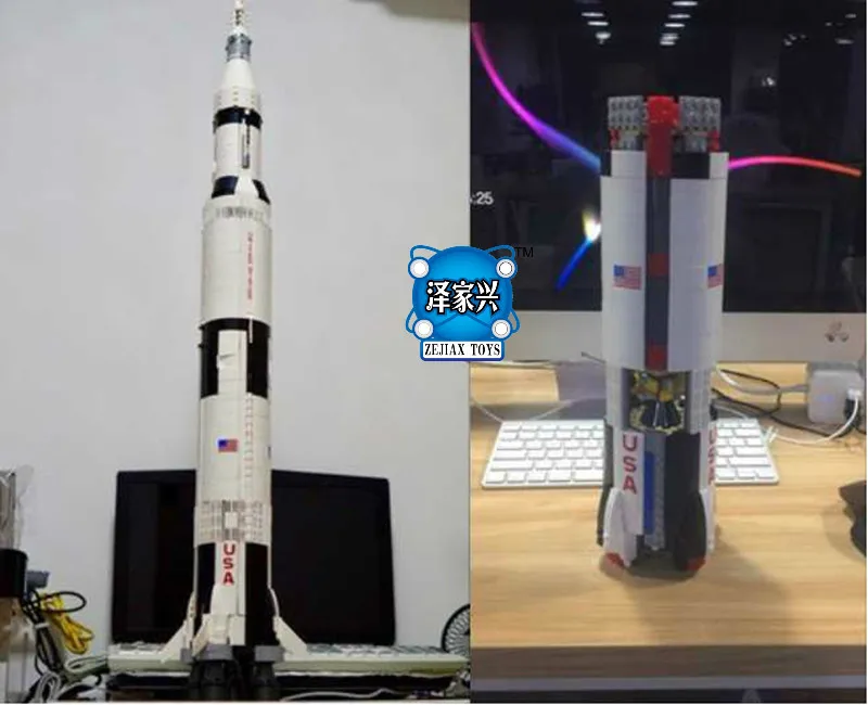 

Creative Series 2009Pcs The Apollo Saturn V Launch Vehicle Set Children Educational Building Blocks Bricks Toy Compatible Lepins