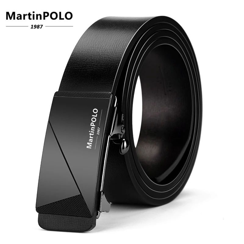 MartinPOLO Fashion Men Belt Genuine Leather Male Designer Automatic Buckle Cow Ceinture Pour Homme MP01401P | Аксессуары для