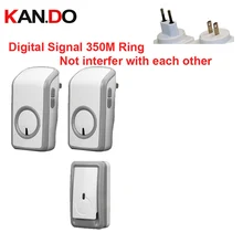 Евро/США штекер цифровой сигнальный звонок w/2 приемника беспроводной дверной звонок Водонепроницаемый 380 метр дверной звонок 48 мелодий дверной звонок Водонепроницаемый