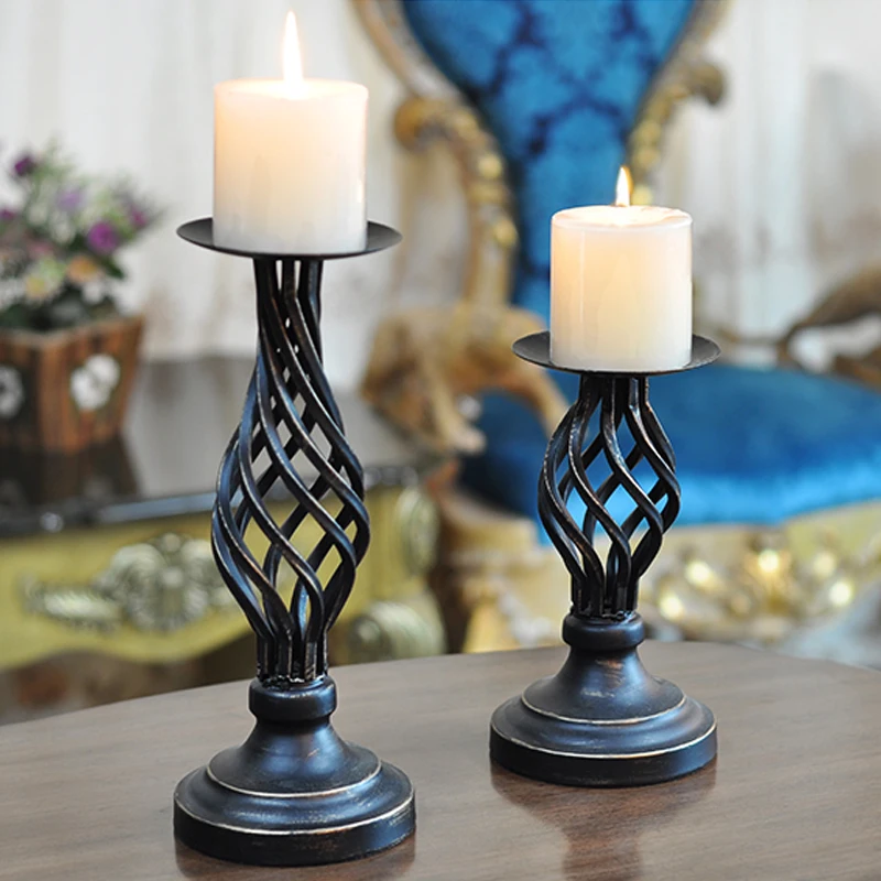 Retro Candlestick Decoration Hollow candlestick Wedding Candlelight