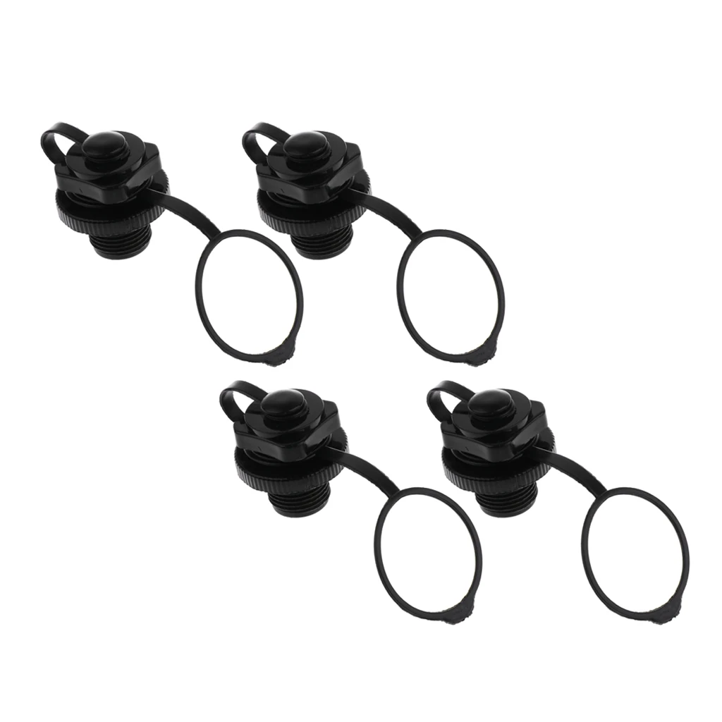 4 Pack Air Valve Inflation Replacement Screw Plug Caps for Inflatable Boat Pool Raft Tender Rib Dinghy