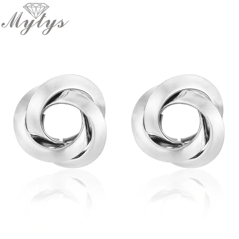 Mytys геометрические три круга крест объемные серьги для женщин модные дизайнерские ювелирные изделия Новое поступление бижутерия CE349