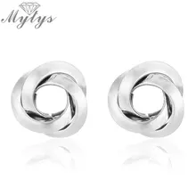 Mytys геометрические три круга крест объемные серьги для женщин модные дизайнерские ювелирные изделия Новое поступление бижутерия CE349