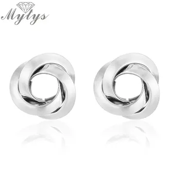 

Mytys Geometric Three Circles Cross Surround Earrings for Women Fashion Design Jewelry New Arrival bijouterie CE349