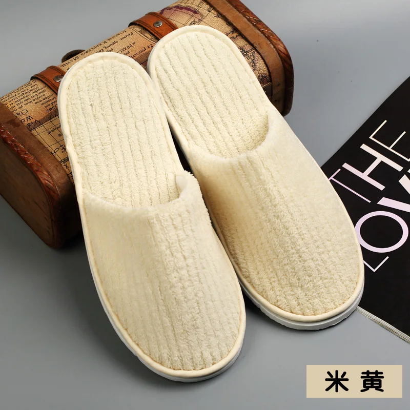 10 pairs Disposable Slippers Hotel Beauty Salon Room open toe Slippers Washable terry cloth Couple big size Slippers