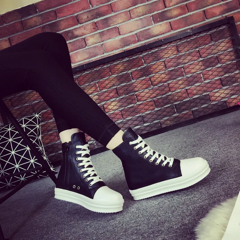 Г., модные черные ботинки на платформе мотоботы в стиле панк-рок ботильоны на шнуровке женская обувь на скрытой танкетке zapatos mujer