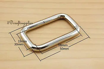 

Rectangle Rings webbing Belt buckle nickel 38 mm 1 1/2 inch 10pcs U38