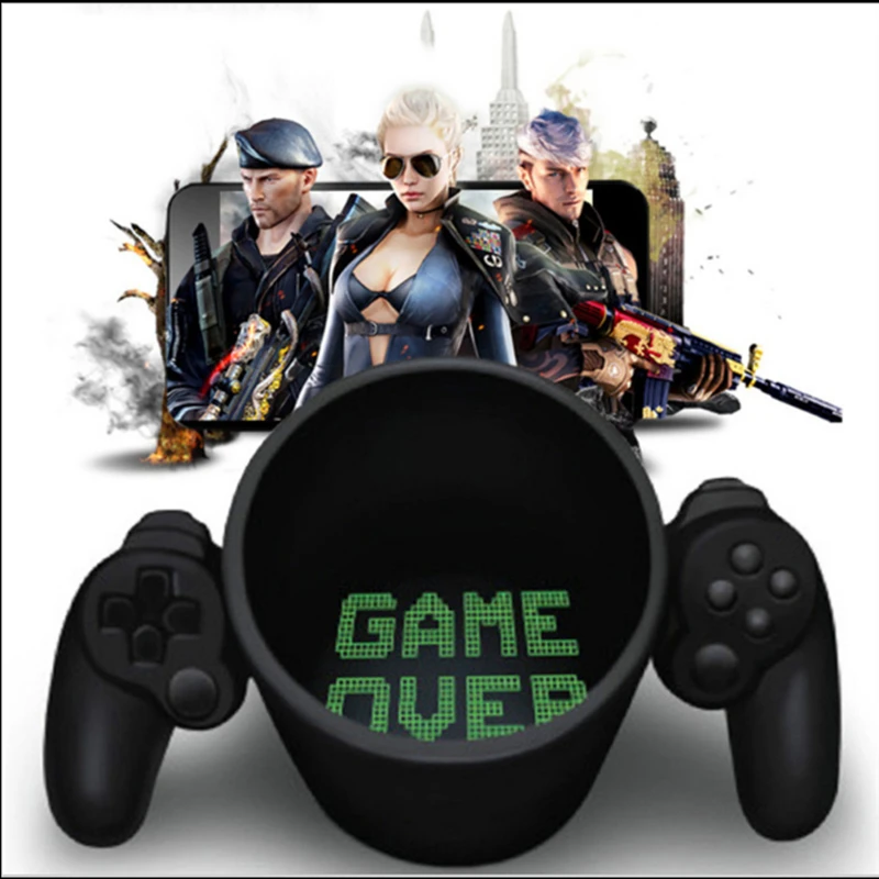 

Game Over Japan Cup Game Black Creative Super Realistic Gamepad Model Coffee Mug Game Lovers Friend Child Birthday Gift Caneca