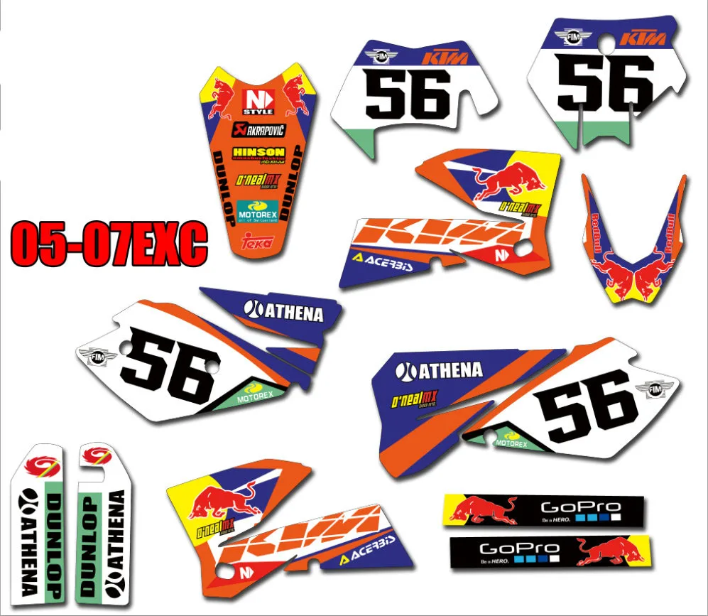 Bike Graphics Decals For KTM 125 200 250 300 350 450 500 525 540 SXF MXC SX EXC | Автомобили и мотоциклы