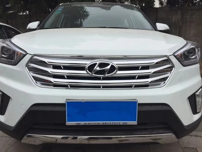 

Car Styling For Hyundai Creta IX25 2015 2016 2017 ABS Chrome Exterior Front Grille Racing Grille Cover Trim Decoration Frame