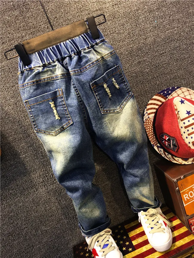 Джинсы для мальчиков детские джинсы для мальчиков детские модные джинсовые штаны детские повседневные джинсы, брендовые узкие брюки для маленьких мальчиков детские брюки(A6665