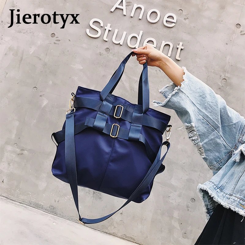 JIEROTYX модные нейлоновые большие сумки женские черные повседневные для покупок