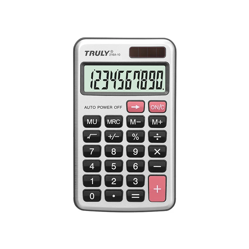 حقا المحمولة الشمسية آلة حاسبة إلكترونية رقيقة البسيطة جيب 216A-10 الكمبيوتر