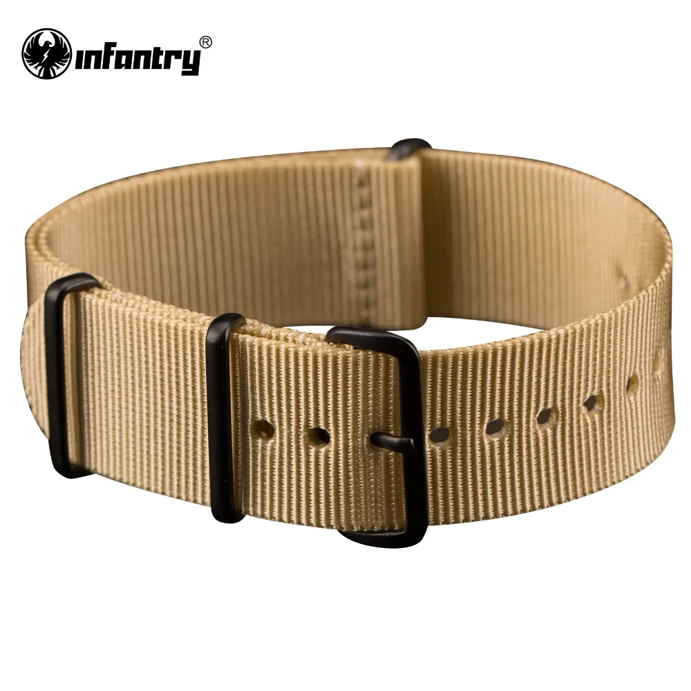 

INFANTRY 22mm NATO Strap Strong Nylon Wristband Desert Smooth Mens Watch Band Strong Canvas watch strap Waterproof diver