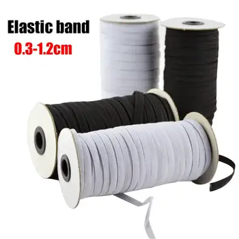 

0.3-1.2cm Flat Elastic Band Elastic Rope White Heavy Stretch Knit Elastic Spool for Clothing Sewing Fabric Accessories 20E