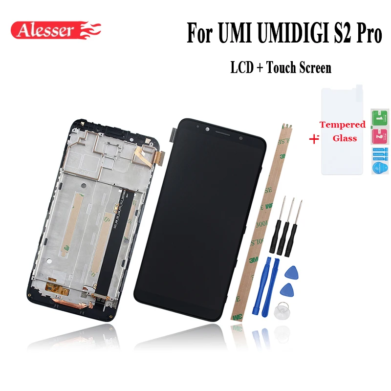 

Alesser For UMI UMIDIGI S2 PRO LCD Display and Touch Screen With Frame Phone Repair Parts +Tools +Adhesive +Film For UMI S2 PRO