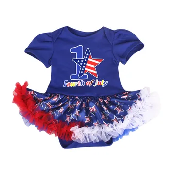 

Newborn Infant Baby Kids Stars Striped 4th of July Toddler Baby Girls Toddler Outfits Fourth of July Romper Tulle Dress Outfits