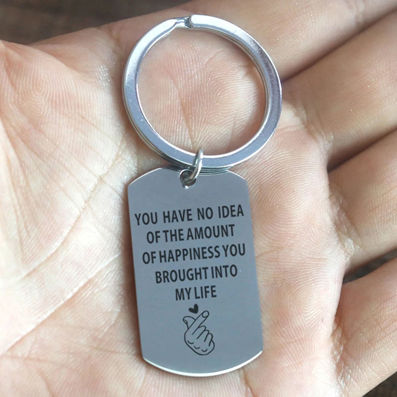 Creative YOU HAVE NO IDEA OF THE AMOUNT Stainless Steel Pendant Lettering Keychain To Best Friends Gift