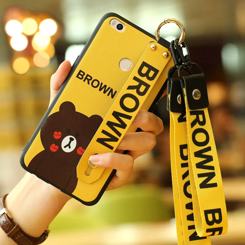 

Xiaomi Mi Max2 case,ALIVO Cartoon cute bear pig Full Protection Soft Silicone Case+Wrist lanyard for Xiaomi Mi Max3 Back Cover