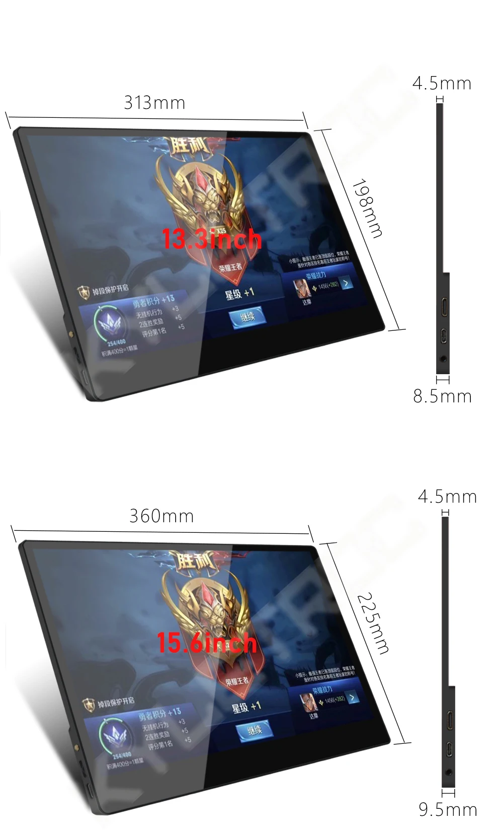15,6 дюймов 1080P с тип-c и сенсорным экраном Mirrorin Портативный ЖК-монитор HDR ультра тонкий дисплей для Mac/PC/смартфона/PS4