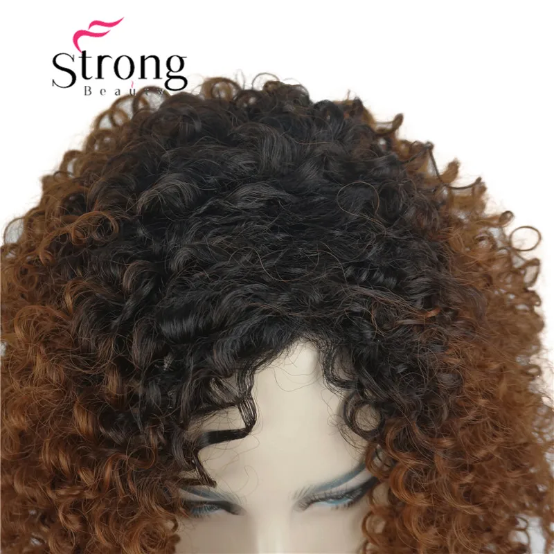 StrongBeauty афро кудрявый парик Синтетический Полный парик для женщин черный натуральный афро волосы парики