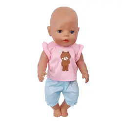 Одежда 43 сантиметра кукла печатных розовая одежда 17 дюймов 18 дюймов Одежда Рождественские игрушки одежда 620
