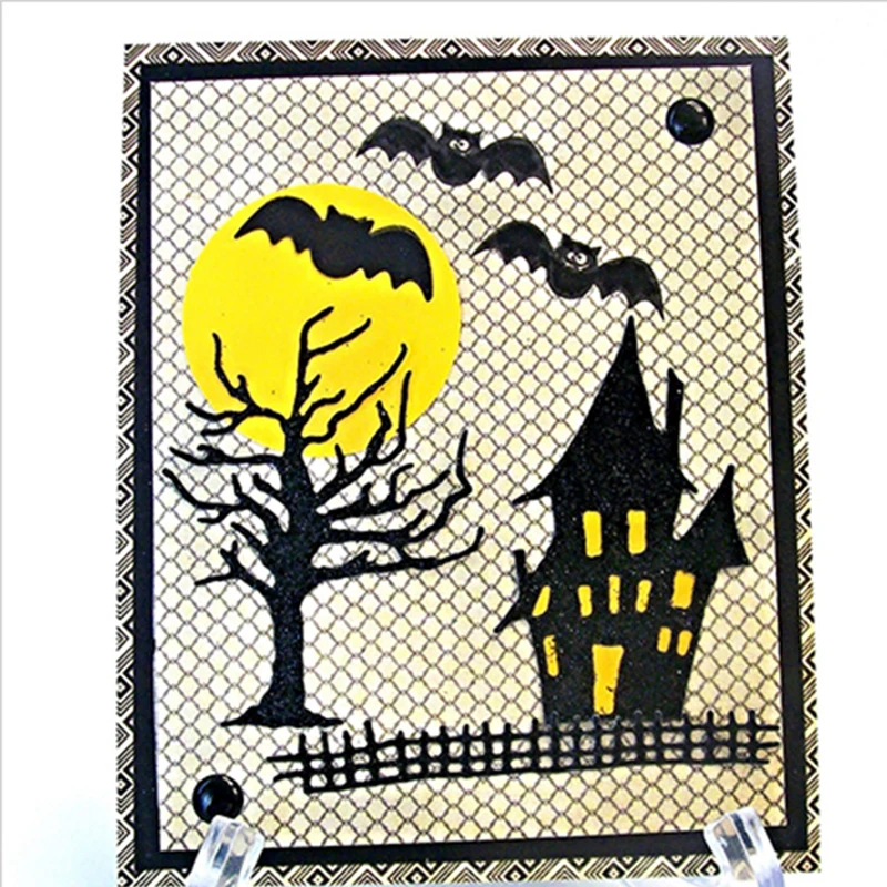 

Halloween Haunted House Tree Metal Cutting Dies Stencils For DIY Scrapbooking/Photo Album Decorative Embossing DIY Paper Cards