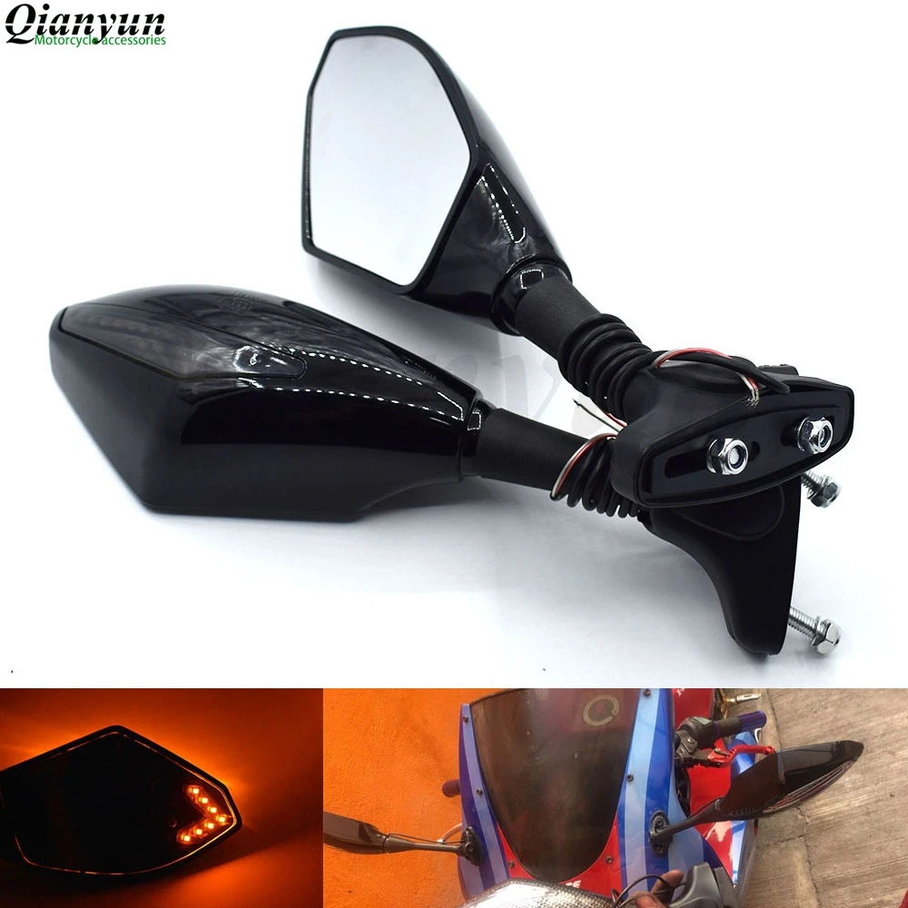 

Universal Motorcycle LED Steering Light Flash Rearview Mirror Side View Mirror For Kawasaki Ninja 400R 650R ER-6F ER-6N EX650