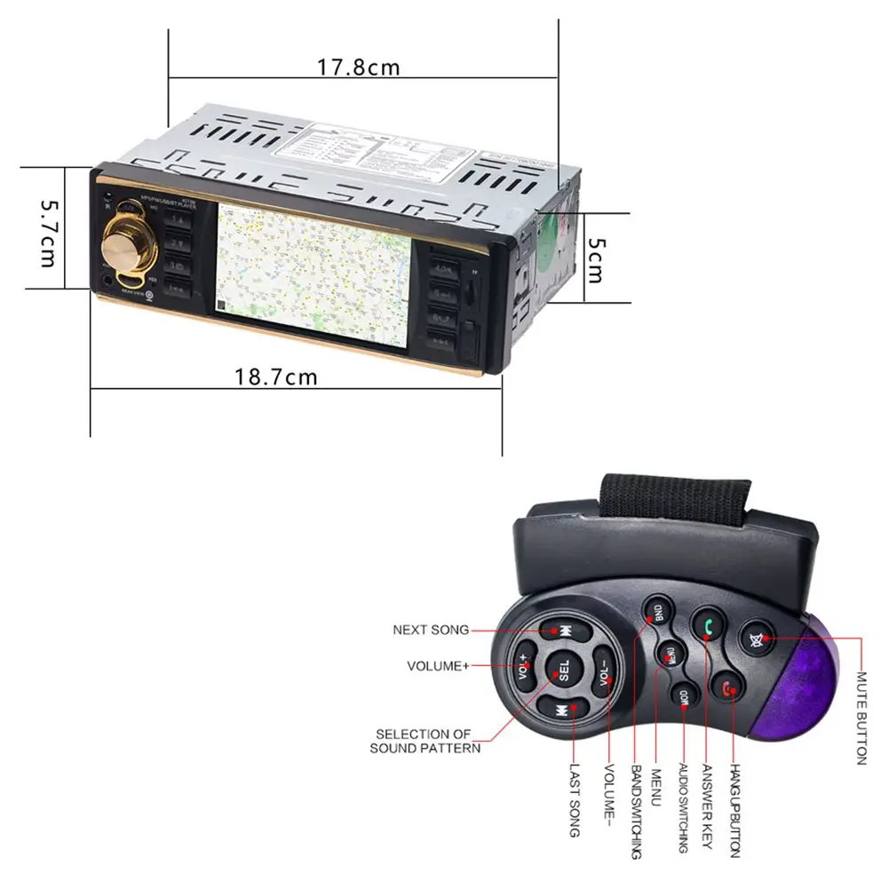 Горячая 4019B Автомагнитола 4,1 дюймов 1 Din аудио радио MP5 плеер AUX FM R bluetooth Поддержка камеры заднего вида с дистанционным управлением
