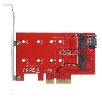 

Jimier M.2 NGFF 4 Lane SSD to PCI-E 3.0 x4 & NGFF to SATA Adapter for XP941 SM951 PM951 A110 m6e SSD