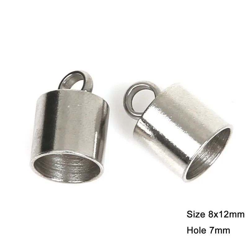 Новое поступление 30 шт. колпачок на шнур из нержавеющей стали для веревочный браслет DIY ювелирных изделий Аксессуары - Цвет: fit 7mm