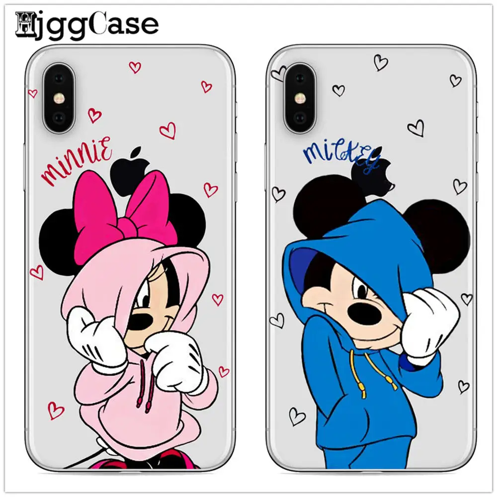 

Cartoon Mickey Minnie Phone Case For iPhone 6 6s 8 X 7 Plus XR XS MAX Cover For iPhone 7 Cute Donald Daisy Soft TPU Fundas Cover