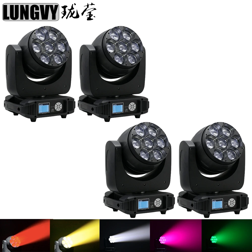 Бесплатная доставка 4 шт./лот Mini Bee Eyes 7x40 Вт движущийся головной свет DMX