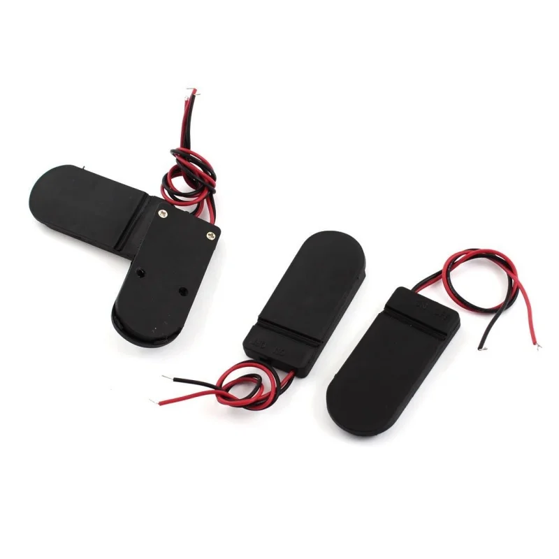 

4 Pcs Black Plastic Battery Holder for 2 x 3V CR2032 Coin Button Cell